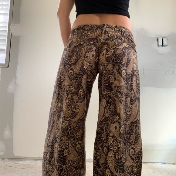 Gypsy silk brocade style palazzo pants - Picture 2 of 3